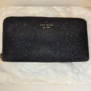 Kate Spade Tinsel Glitter Continental Full Zip Wallet